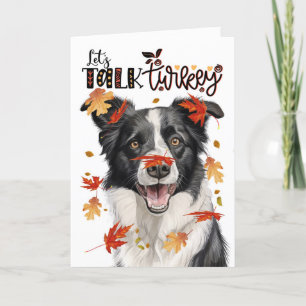 Cartes Pour Fêtes Annuelles La frontière de Thanksgiving Collie Dog Parlons Tu