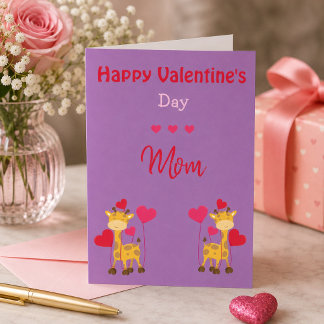 Cartes Pour Fêtes Annuelles La Girafe de la Saint-Valentin