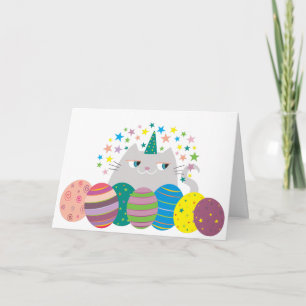 Cartes Pour Fêtes Annuelles La licorne mignonne Caticorn de chat de Pâques