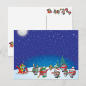 Cartes Pour Fêtes Annuelles La magie de Noël de Hérisson (Devant / Derrière)