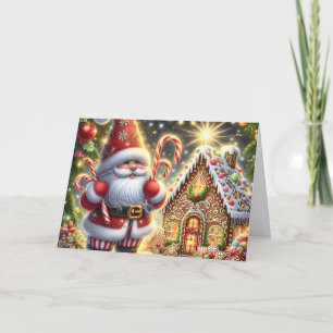 Cartes Pour Fêtes Annuelles La maison en pain d'épice de Noël du Père Noël