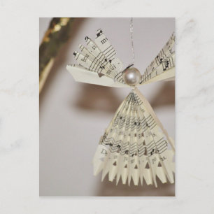 Cartes Pour Fêtes Annuelles La musique de feuille note la perle d'ange de Noël