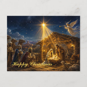 Cartes Pour Fêtes Annuelles La Nativité avec les Mages apportant des cadeaux