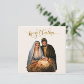 Cartes Pour Fêtes Annuelles La Nativité avec Marie, Joseph et bébé Jésus (Debout devant)
