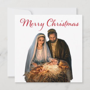 Cartes Pour Fêtes Annuelles La Nativité avec Marie, Joseph et l'enfant Jésus