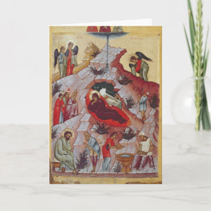 Cartes Pour Fêtes Annuelles La nativité, icône russe, XVIème siècle
