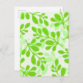 Cartes Pour Fêtes Annuelles La nature Feuille verte (Devant / Derrière)