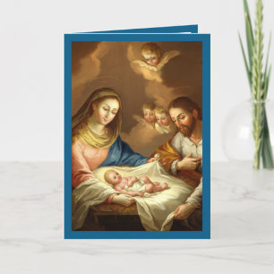Cartes Pour Fêtes Annuelles La Navidad Nativité Salutation religieuse de Noël