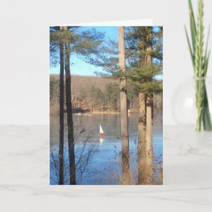 Cartes Pour Fêtes Annuelles La navigation sur glace sur le lac —