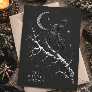 Cartes Pour Fêtes Annuelles La Noël Gothique de la Lune de Corbeau de l'Hiver