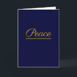 Cartes Pour Fêtes Annuelles La paix est bonne : bleu foncé noir<br><div class="desc">Ce produit a un message en un mot : la paix. C'est un mot simple qui a beaucoup de sens. C'est bien si vous l'avez, et nous en avons tous besoin. Acheter vide à l'intérieur ou ajouter du texte. Vous pouvez également modifier le texte à l'avant. Vous pouvez changer toutes...</div>
