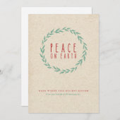 Cartes Pour Fêtes Annuelles La Paix Sur Terre (Devant / Derrière)