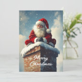 Cartes Pour Fêtes Annuelles La pause de père Noël : un sourire d'hiver (Debout devant)