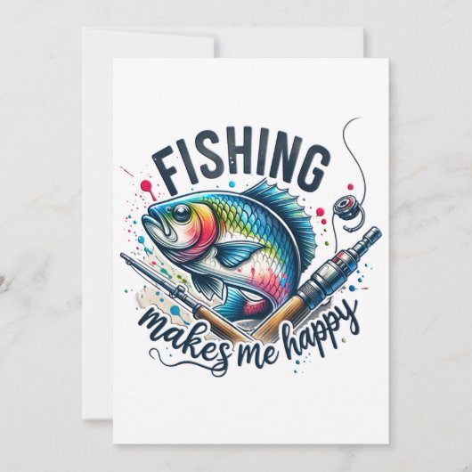 Cartes Pour Fêtes Annuelles La pêche cadeau de Fisher me rend heureux (Devant)