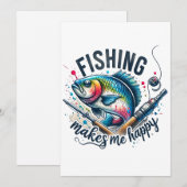 Cartes Pour Fêtes Annuelles La pêche cadeau de Fisher me rend heureux (Devant / Derrière)