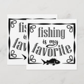 Cartes Pour Fêtes Annuelles La pêche est ma citation préférée (Devant / Derrière)