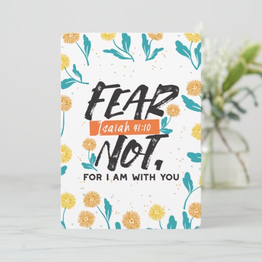 Cartes Pour Fêtes Annuelles La Peur Pas Isaïe Bible Verse Conception Inspirant (Debout devant)