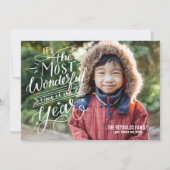 Cartes Pour Fêtes Annuelles La Photo Le Plus Merveilleux De Temps Lettré À La  (Devant)