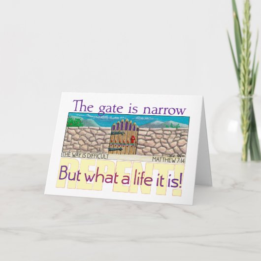 Cartes Pour Fêtes Annuelles La porte est étroite (Devant)