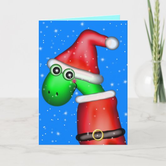 Cartes Pour Fêtes Annuelles La première chute de neige de Dinosaure (Devant)