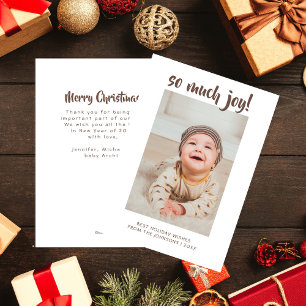 Cartes Pour Fêtes Annuelles La première photo de Noël de l'enfant de beaucoup