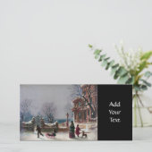 Cartes Pour Fêtes Annuelles La première scène de Noël de neige (Debout devant)