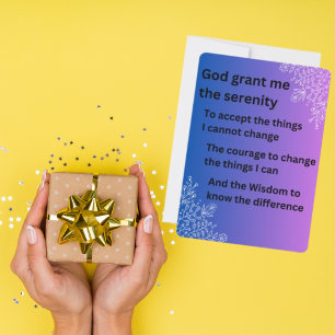 Cartes Pour Fêtes Annuelles La prière de sérénité