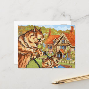 Cartes Pour Fêtes Annuelles La promenade Pram de Louis Wain