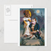 Cartes Pour Fêtes Annuelles "La proposition" Valentine Vintage (Devant / Derrière)