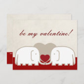 Cartes Pour Fêtes Annuelles la rangée des éléphants soit ma valentine (Devant / Derrière)