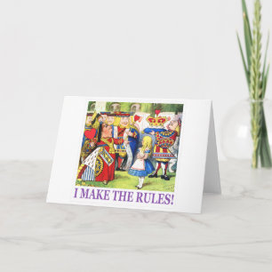CARTES POUR FÊTES ANNUELLES LA REINE DES COEURS DIT, "J'ÉTABLIS LES RÈGLES ! "