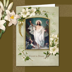 Cartes Pour Fêtes Annuelles La résurrection religieuse catholique de Pâques Vi