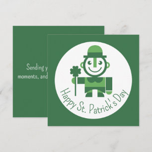 Cartes Pour Fêtes Annuelles La Saint-Patrick avec un lutin chanceux minimalist