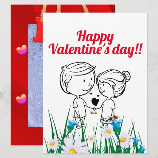 Cartes Pour Fêtes Annuelles la Saint-Valentin   (Devant / Derrière)