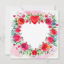 La Saint-Valentin aquarelle Fleurs et cœur lumineu