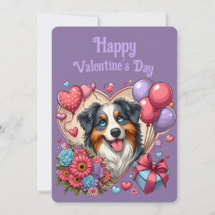 Cartes Pour Fêtes Annuelles La Saint-Valentin - Berger Australien 4 -