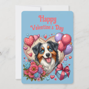 Cartes Pour Fêtes Annuelles La Saint-Valentin - Berger Australien 4 -