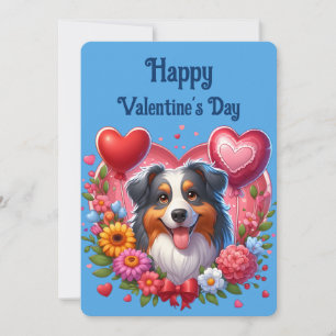 Cartes Pour Fêtes Annuelles La Saint-Valentin - Berger Australien 6 - 