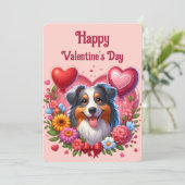 Cartes Pour Fêtes Annuelles La Saint-Valentin - Berger Australien 6 - (Debout devant)