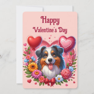 Cartes Pour Fêtes Annuelles La Saint-Valentin - Berger Australien 6 -