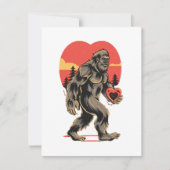 Cartes Pour Fêtes Annuelles la Saint-Valentin coeur de Bigfoot (Devant)