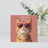 Cartes Pour Fêtes Annuelles La Saint-Valentin de chat impertinent (Debout devant)