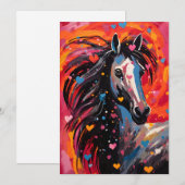 Cartes Pour Fêtes Annuelles La Saint-Valentin des chevaux (Devant / Derrière)