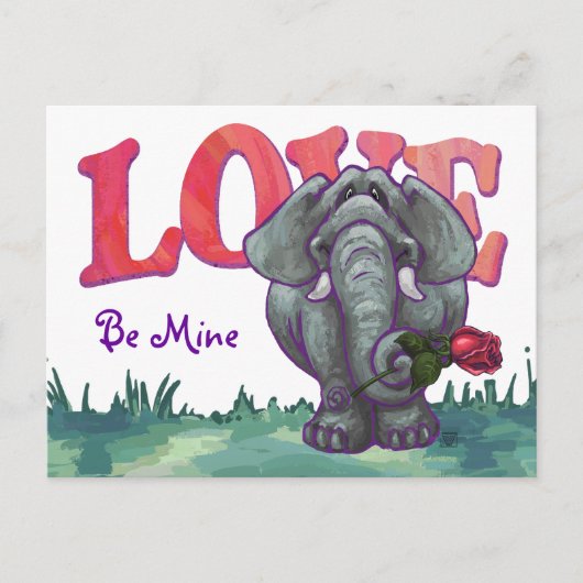 Cartes Pour Fêtes Annuelles La Saint-Valentin des éléphants (Devant)