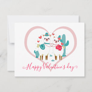 Cartes Pour Fêtes Annuelles La Saint-Valentin des enfants Llama Llove 