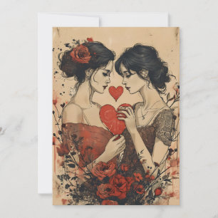 Cartes Pour Fêtes Annuelles La Saint Valentin des Femmes Couple