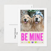 Cartes Pour Fêtes Annuelles La Saint-Valentin des merveilles d'or joyeuses (Devant / Derrière)