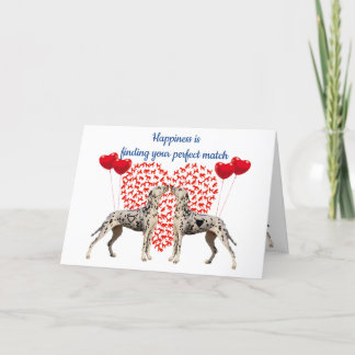 Cartes Pour Fêtes Annuelles La Saint-Valentin du dalmatien, le match parfait