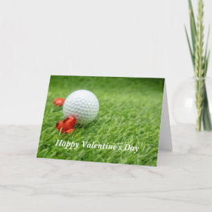 Cartes Pour Fêtes Annuelles La Saint Valentin du golf avec amour et balle de g