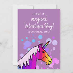 Cartes Pour Fêtes Annuelles La Saint-Valentin en classe pour enfants de Licorn